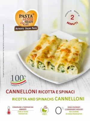PIatto di Cannelloni ricotta e spinaci pronta in soli 2 minuti. www.fuorifrigo.com