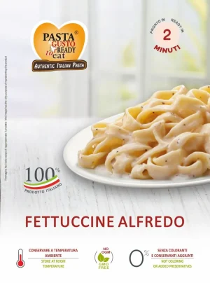 Piatto di Fettuccine Alfredo pronta in soli 2 minuti. www.fuorifrigo.com