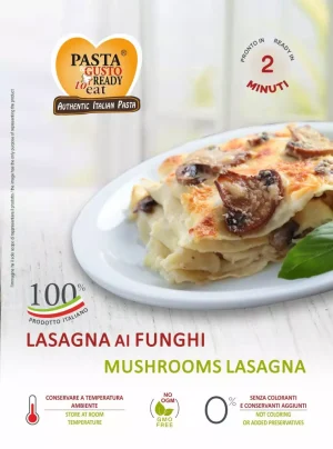 Piatto di lasagna ai Funghi. pronta in soli 2 minuti. www.fuorifrigo.com