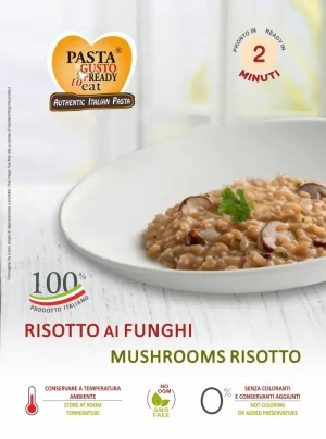 Piatto di Risotto ai Funghi. pronta in soli 2 minuti. www.fuorifrigo.com