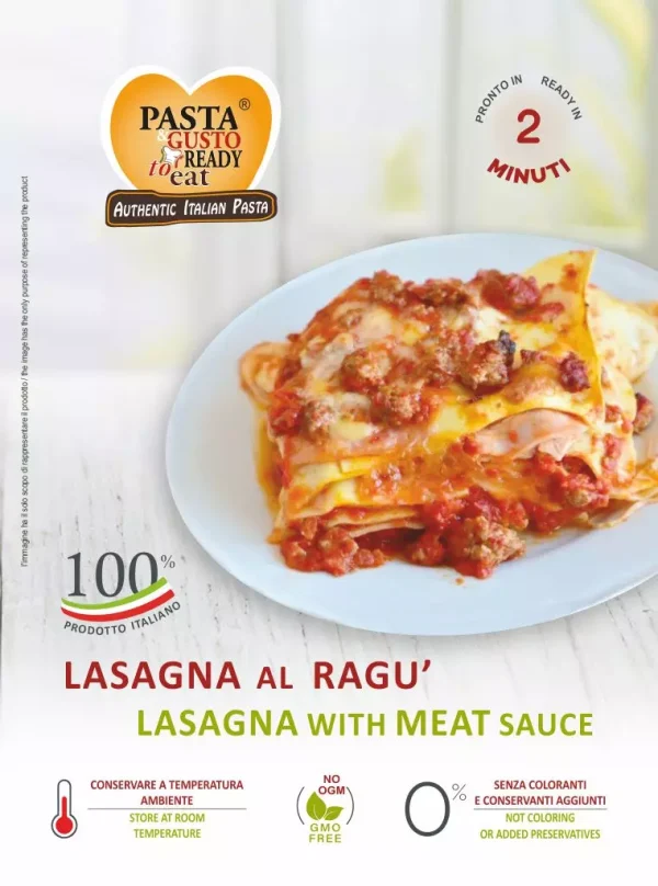 Piatto di Lasagna al Ragù pronta in soli 2 minuti. www.fuorifrigo.com